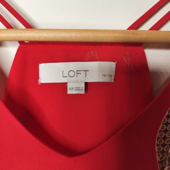 LOFT Tank Top Parrot Print Red Cami - Picture 6 of 7